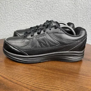 New Balance 577 S L 2 Shoes Women Size 7.5 Black Leather Comfort Walking Sneaker