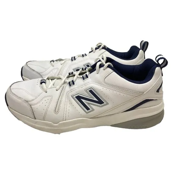 New Balance 608 White Navy Mens 13 Casual Comfort Training Sneaker Shoes MX608V5