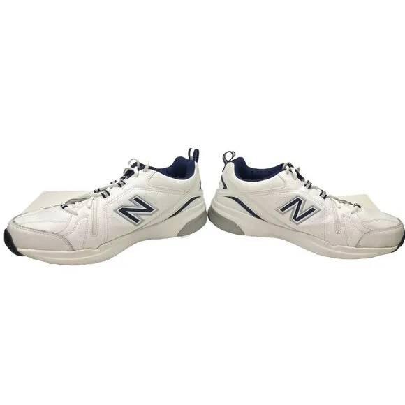 New Balance 608 White Navy Mens 13 Casual Comfort Training Sneaker Shoes MX608V5