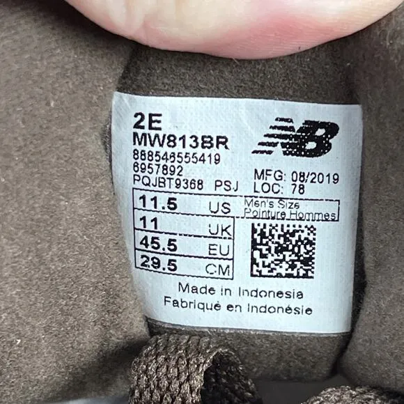 New Balance 813 Mens Size 11.5 2E Walking Brown Leather Rollbar Lace-Up Shoes
