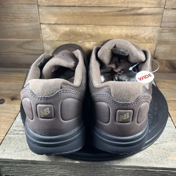 New Balance 813 Mens Size 11.5 2E Walking Brown Leather Rollbar Lace-Up Shoes