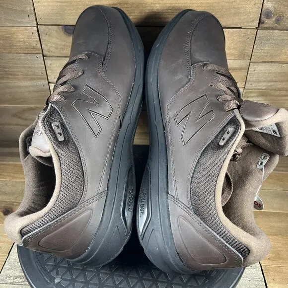 New Balance 813 Mens Size 11.5 2E Walking Brown Leather Rollbar Lace-Up Shoes