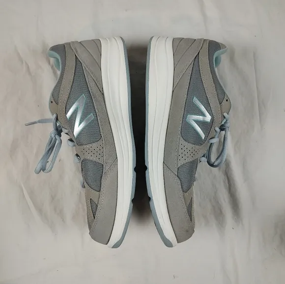 New Balance 877 Gray Blue Walking Shoes Women's 11 WIDE