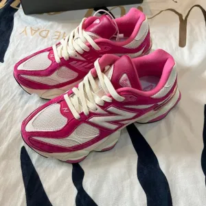 New Balance 9060 Pink &amp; White Sneakers