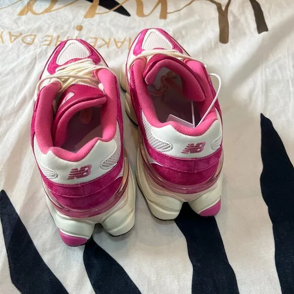 New Balance 9060 Pink &amp; White Sneakers