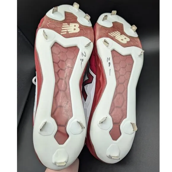 New Balance Baseball Cleats Mens 16 Fresh Foam Shoes Red Metal Athletic Sports