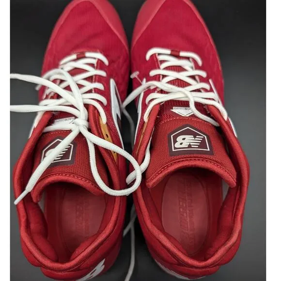 New Balance Baseball Cleats Mens 16 Fresh Foam Shoes Red Metal Athletic Sports