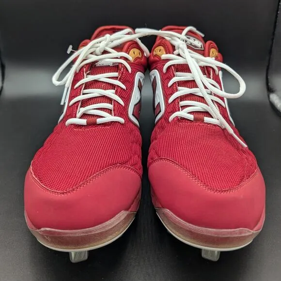 New Balance Baseball Cleats Mens 16 Fresh Foam Shoes Red Metal Athletic Sports