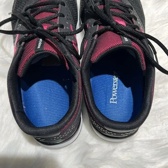 New Balance Cross Trainer Black/Pink w/Powerstep inserts Size 10.5 wide. B69