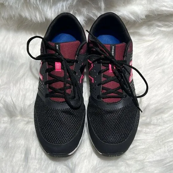 New Balance Cross Trainer Black/Pink w/Powerstep inserts Size 10.5 wide. B69