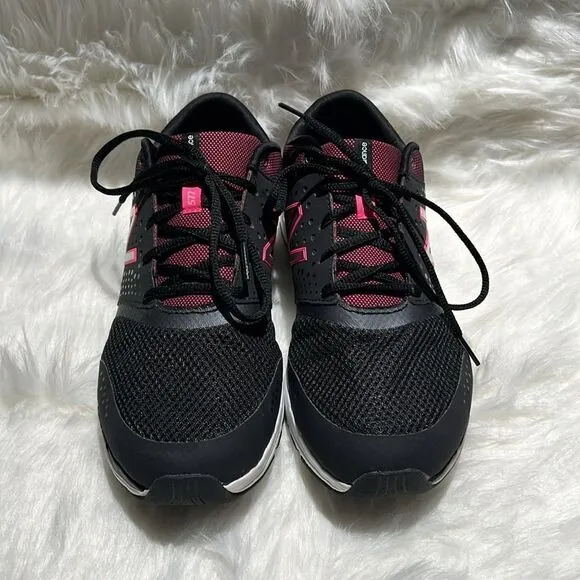 New Balance Cross Trainer Black/Pink w/Powerstep inserts Size 10.5 wide. B69