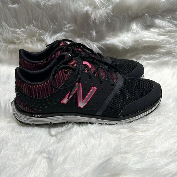 New Balance Cross Trainer Black/Pink w/Powerstep inserts Size 10.5 wide. B69