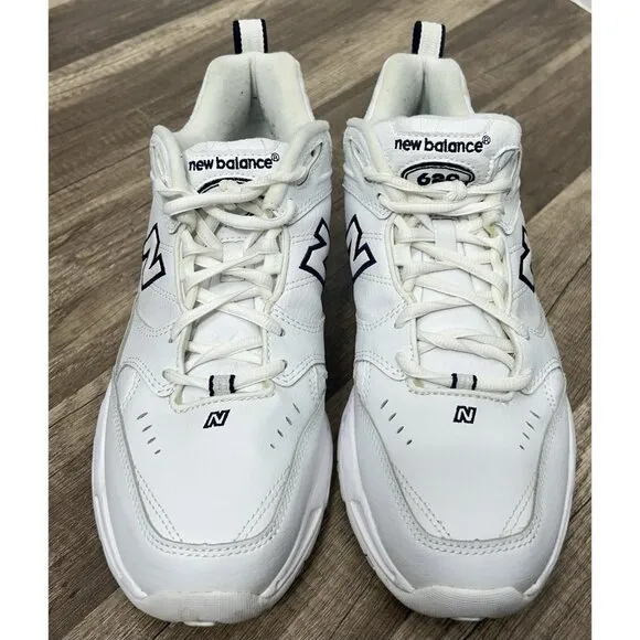 New Balance Mens 620 Walking Shoes Sneakers White Navy MX620WT Size 10D Wide