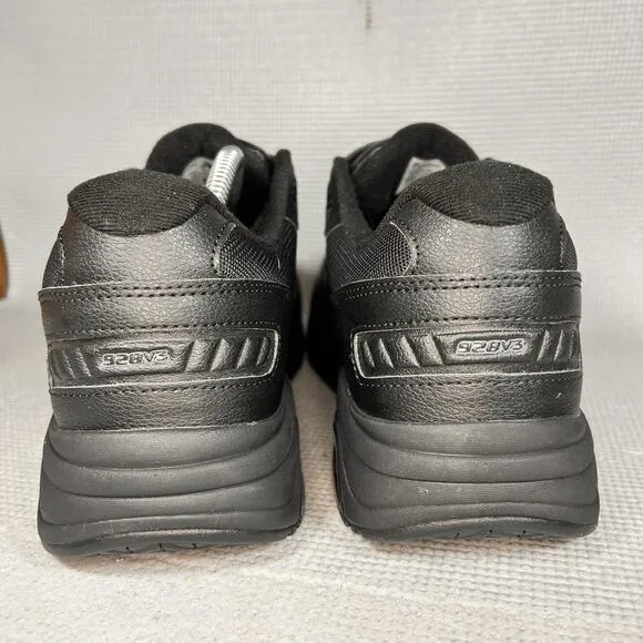 New Balance Men's Size 10.5 2E W Dual Strap Closure Thriple Black Walking Shoes