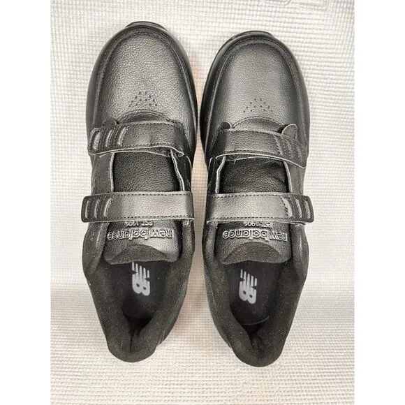 New Balance Men's Size 10.5 2E W Dual Strap Closure Thriple Black Walking Shoes