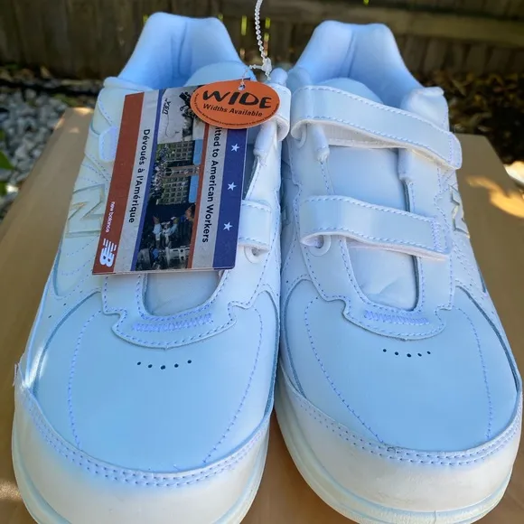 New Balance Men’s Walking DSL-2 Sneakers, Wide,Hook&amp;Loop 577, Wht,Size 8½, EU 42