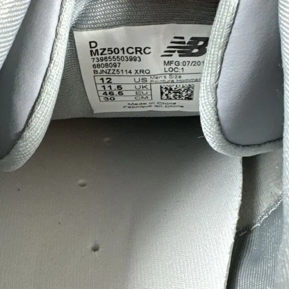 New Balance Mens Size US 12 D 501 Core Grey Ripple Sole Classic Lace Up Sneakers