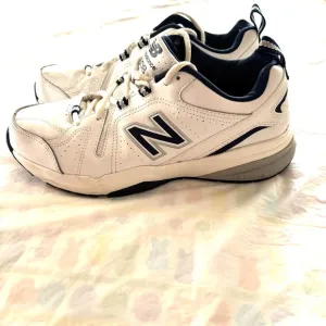 New Balance MX608WN5 White Blue Crosstrainers Leather sneakers SZ 7.5 Worn 1X