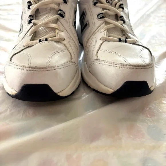 New Balance MX608WN5 White Blue Crosstrainers Leather sneakers SZ 7.5 Worn 1X