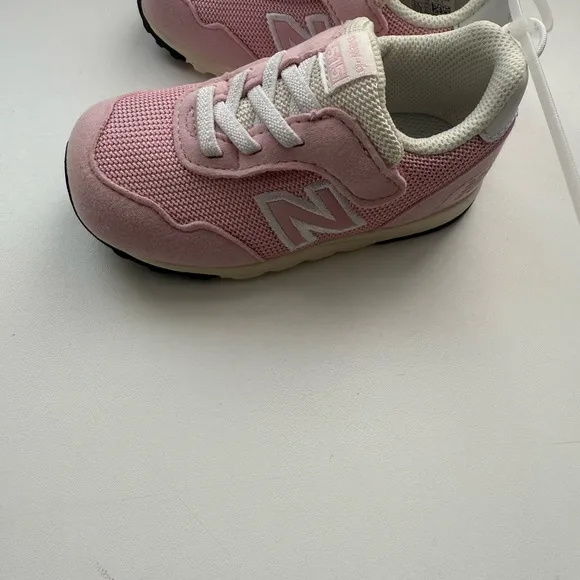 New Balance Pink and White Sneakers with Suede Upper and White Sole