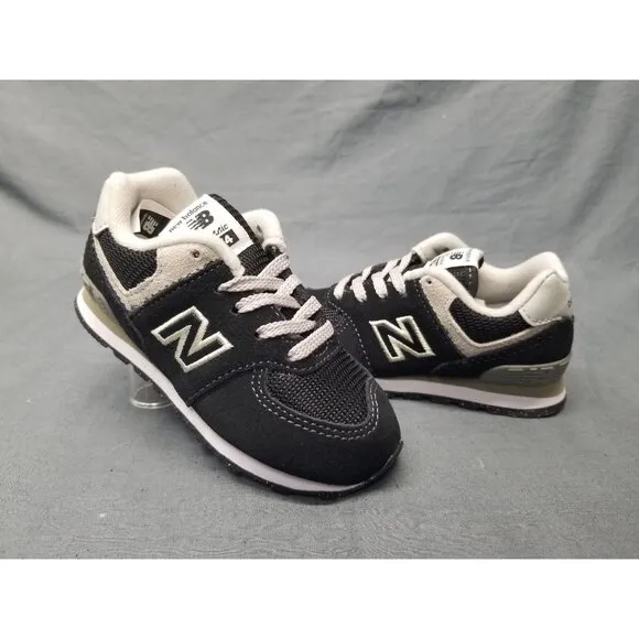 New Balance Toddler's 574 Core Sneakers Black White Size 7 NEW IN BOX!