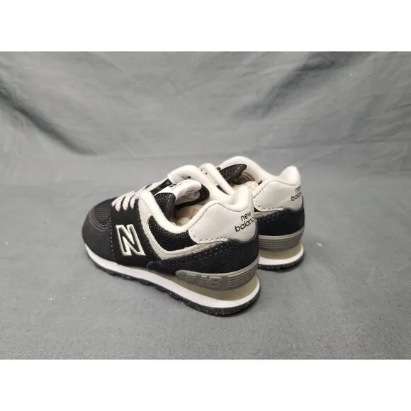 New Balance Toddler's 574 Core Sneakers Black White Size 7 NEW IN BOX!
