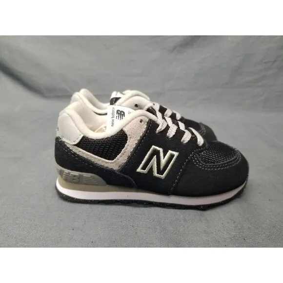 New Balance Toddler's 574 Core Sneakers Black White Size 7 NEW IN BOX!