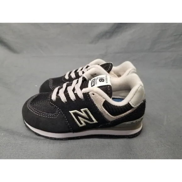 New Balance Toddler's 574 Core Sneakers Black White Size 7 NEW IN BOX!
