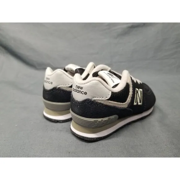New Balance Toddler's 574 Core Sneakers Black White Size 7 NEW IN BOX!