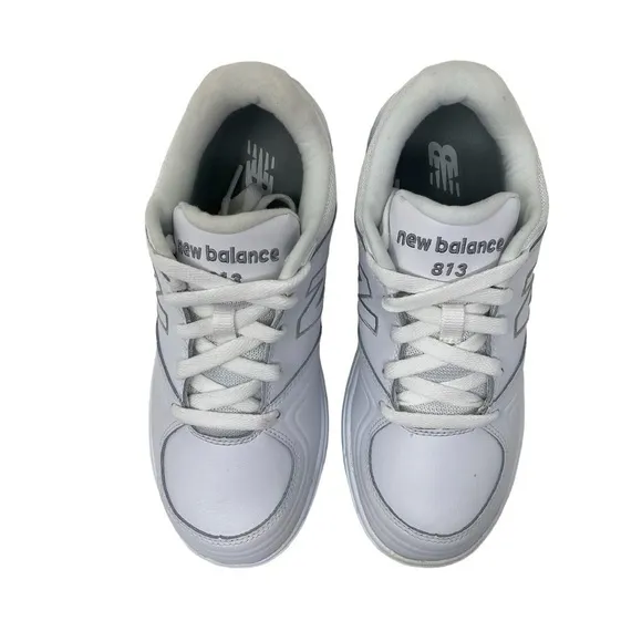 New Balance Ww 813 White Leather Walking Comfort Athletic Shoes - Womens NARROW
