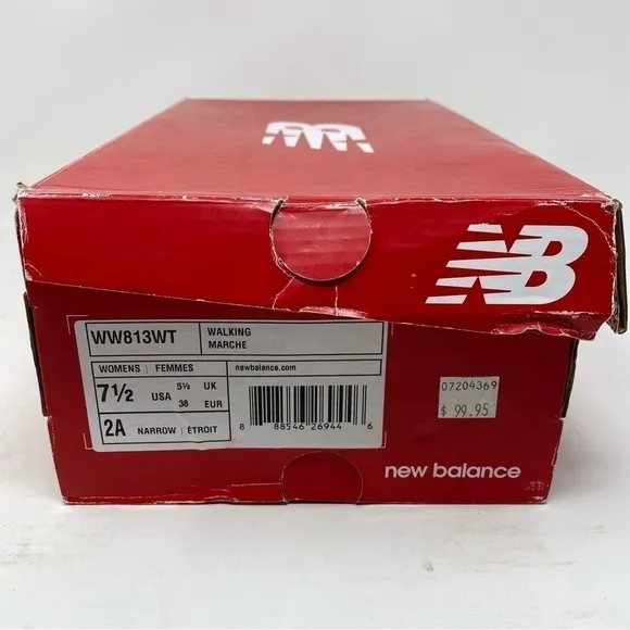 New Balance Ww 813 White Leather Walking Comfort Athletic Shoes - Womens NARROW