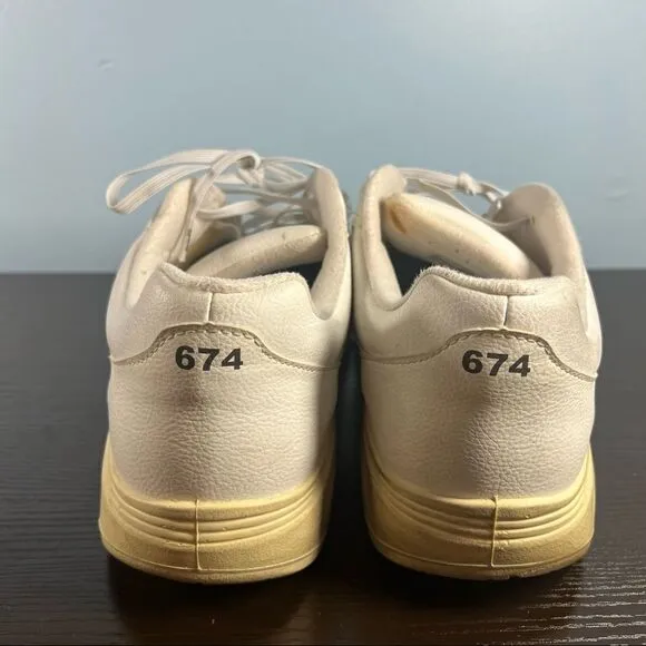 New Balance 674 Mens Walking Shoes White MW674WT Low Top Lace Up Size 12 4E