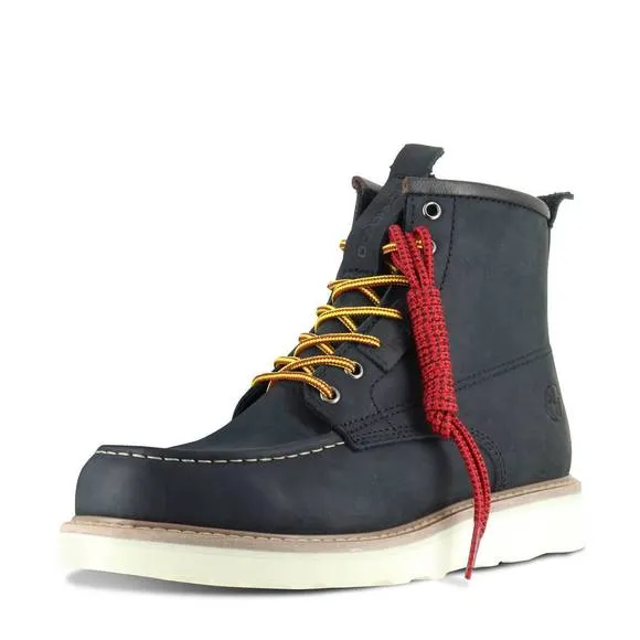 NEW BERRENDO men's moc wedge steel toe work boots in black