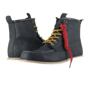 NEW BERRENDO men's moc wedge steel toe work boots in black