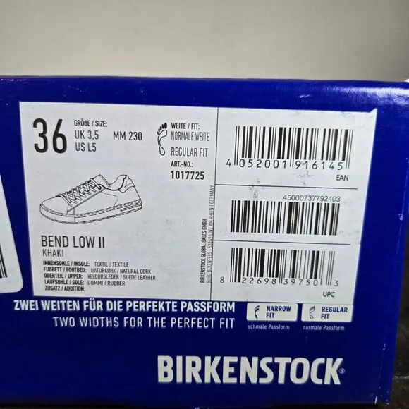 NEW Birkenstock Bend Low Womens Size 5 36 Regular Suede Casual Shoes Khaki Brown