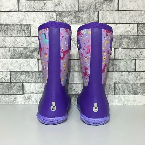 New Bogs Blooms Youth 3 Purple Unicorns Winter Boots