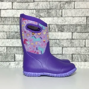 New Bogs Blooms Youth 3 Purple Unicorns Winter Boots