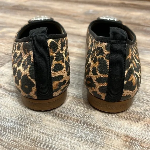 New Brighton Aleta Flats Leopard Womens Size 7  Animal Print Leather Shoes