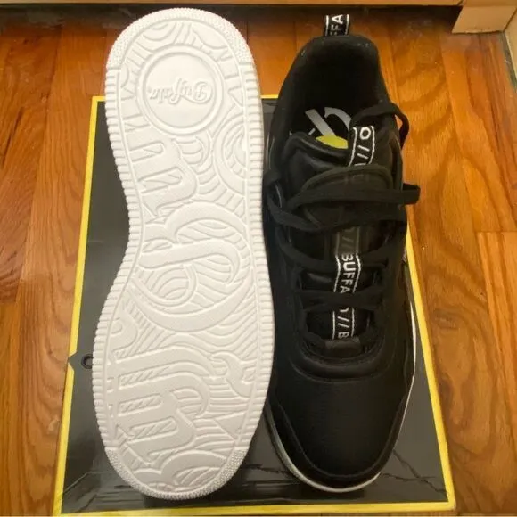 New Buffalo flat XTR sneakers black white Sz 7.5 chunky trainers London shoes