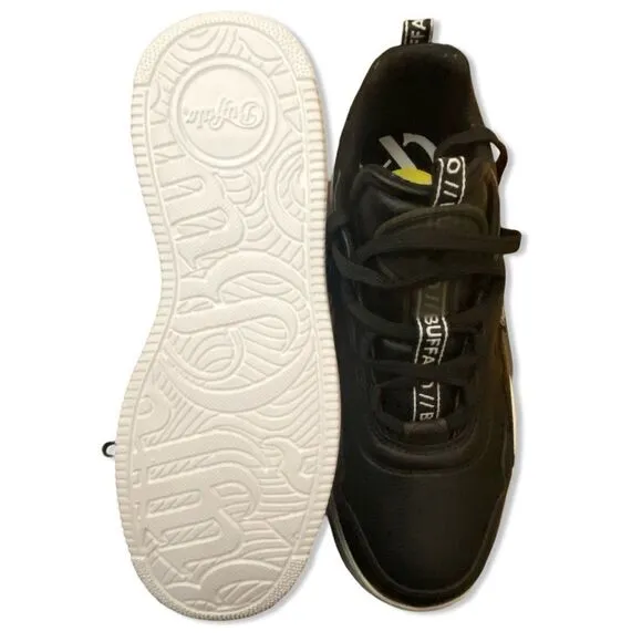 New Buffalo flat XTR sneakers black white Sz 7.5 chunky trainers London shoes