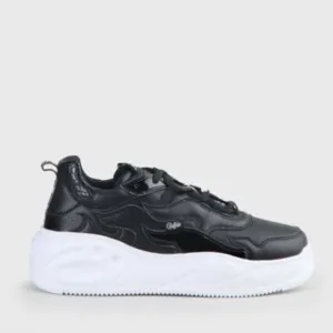New Buffalo flat XTR sneakers black white Sz 7.5 chunky trainers London shoes