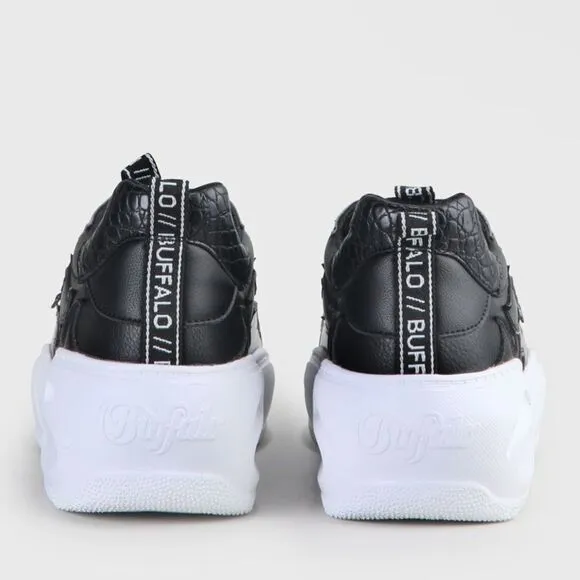 New Buffalo flat XTR sneakers black white Sz 7.5 chunky trainers London shoes
