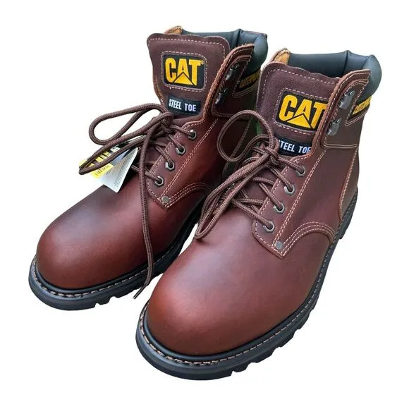NEW Caterpillar CAT Men's 13 M Boots Steel Toe 6&quot; Work P89817‎ Brown Leather EH