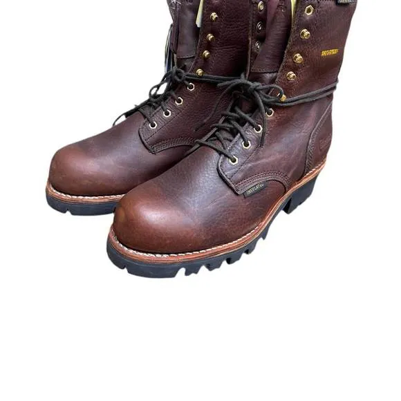 NEW CHIPPEWA men's 8&quot; waterproof logger boots in briar