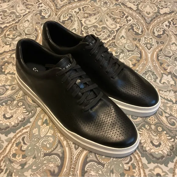 New Cole Haan Grandpro  Rally Laser Cut Black Sneaker Mens Sz 12 W