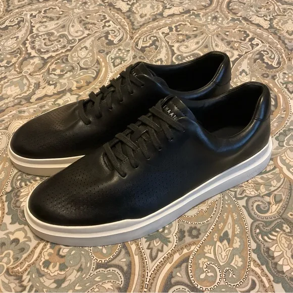 New Cole Haan Grandpro  Rally Laser Cut Black Sneaker Mens Sz 12 W