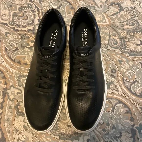 New Cole Haan Grandpro  Rally Laser Cut Black Sneaker Mens Sz 12 W