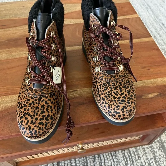 New Cole Haan Leopard Hiking Boots