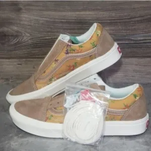 New Comfycrush Old Skool Fatal Floral Golden Brown Sneakers Cottagecore Comfy