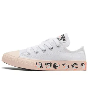 New Converse White Peach Sole Penguin Sneakers